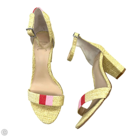 Sandals Heels Block By Inc In Red & Tan, Size: 6