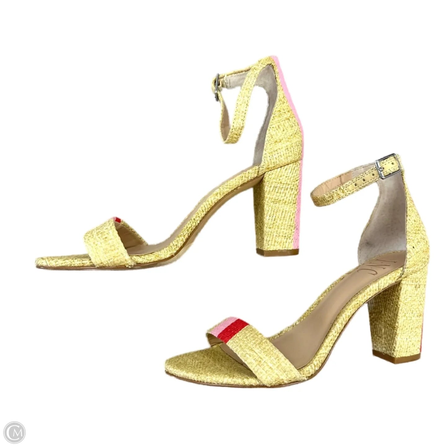 Sandals Heels Block By Inc In Red & Tan, Size: 6