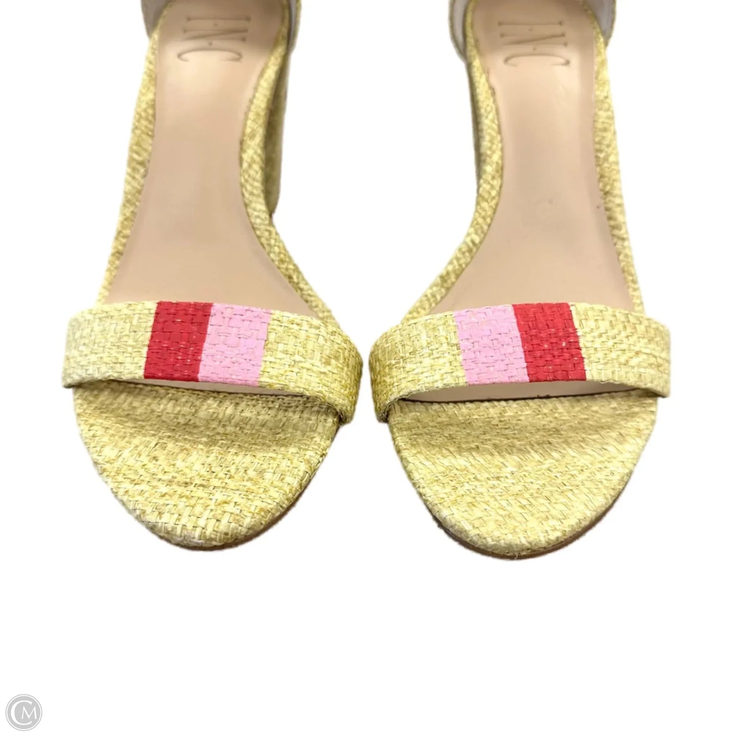 Sandals Heels Block By Inc In Red & Tan, Size: 6