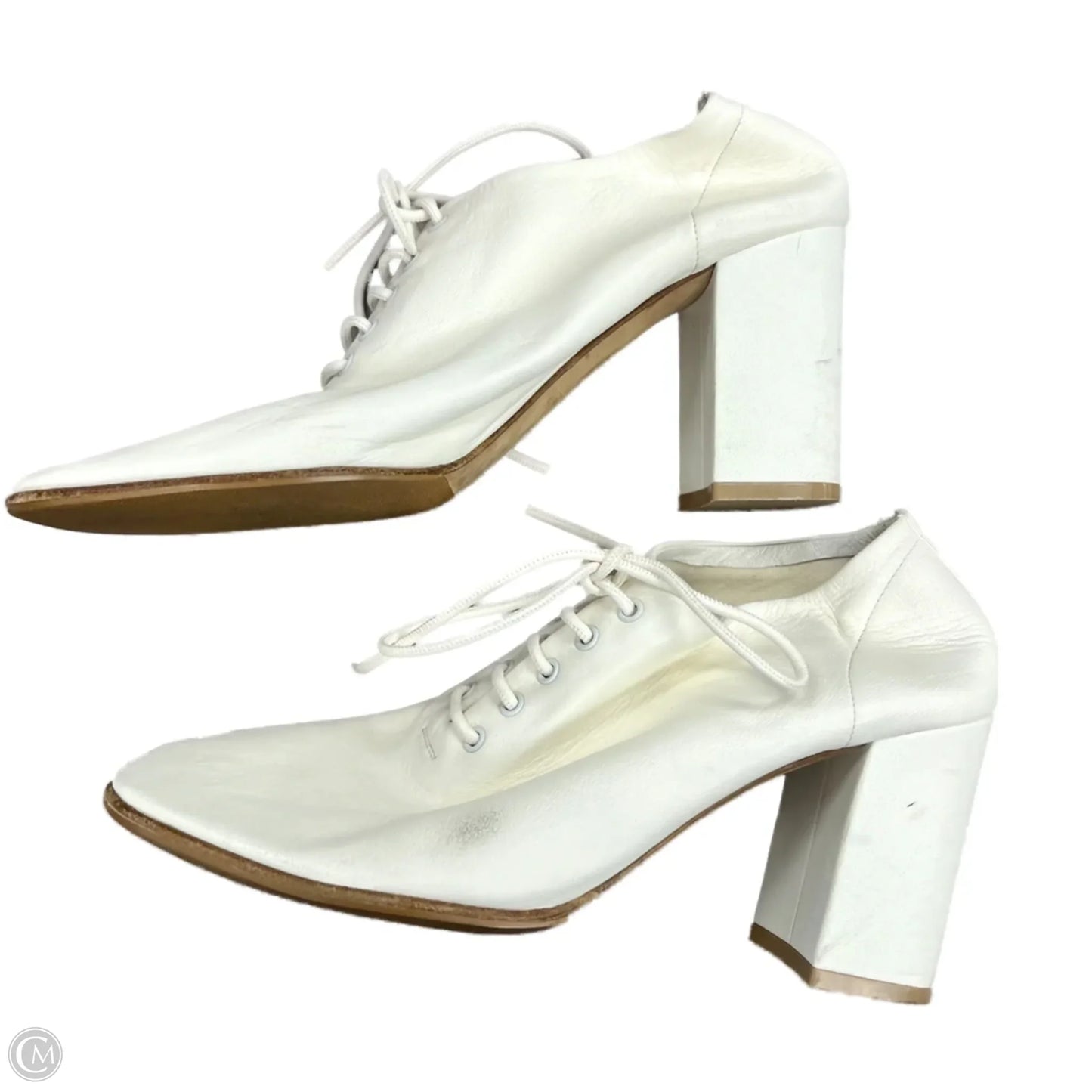 Shoes Luxury Designer By Celine In Cream, Size: 7