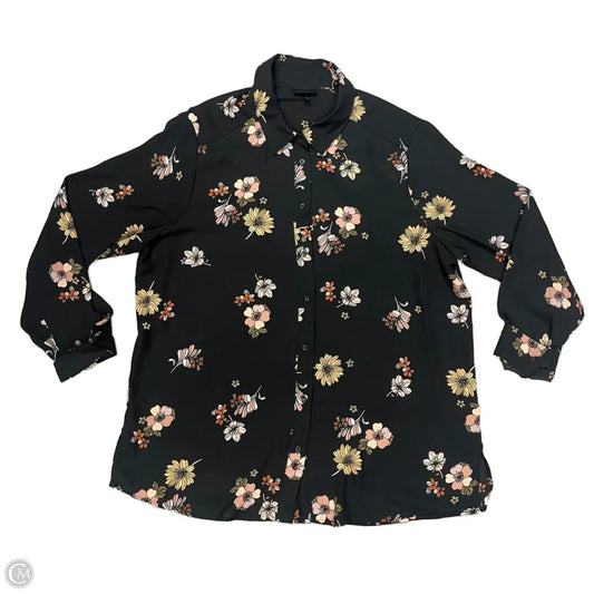 Top Long Sleeve By Who What Wear In Floral Print, Size: Xl