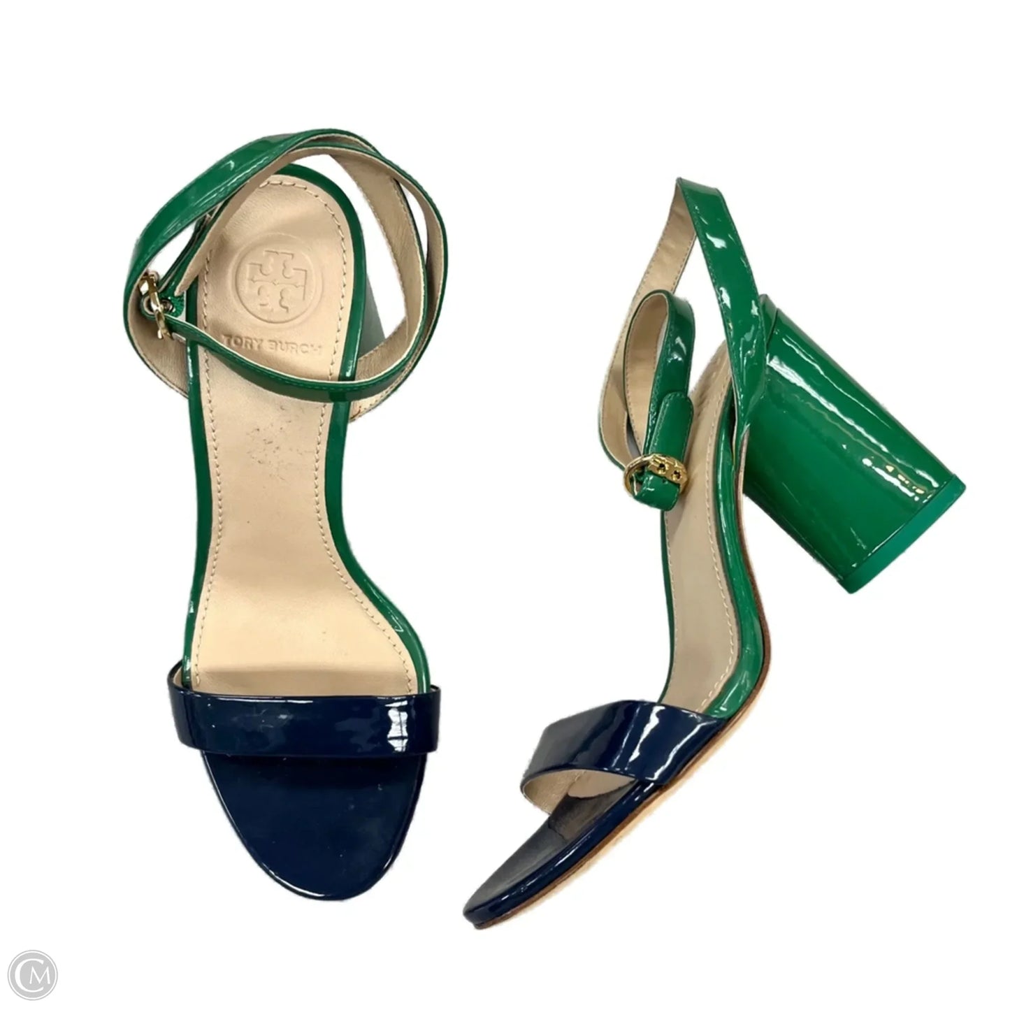 Sandals Designer By Tory Burch In Blue & Green, Size: 5