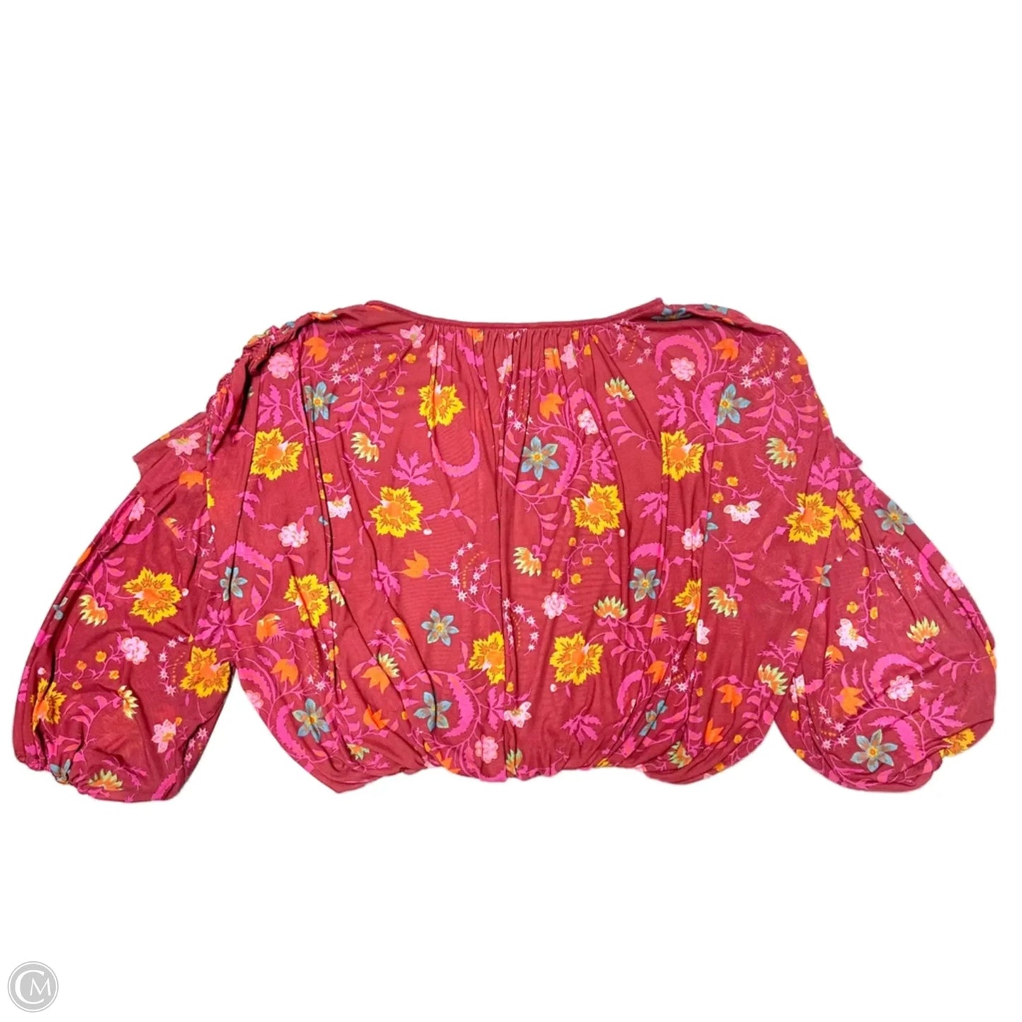 Top Long Sleeve By Free People In Pink & Red, Size: M