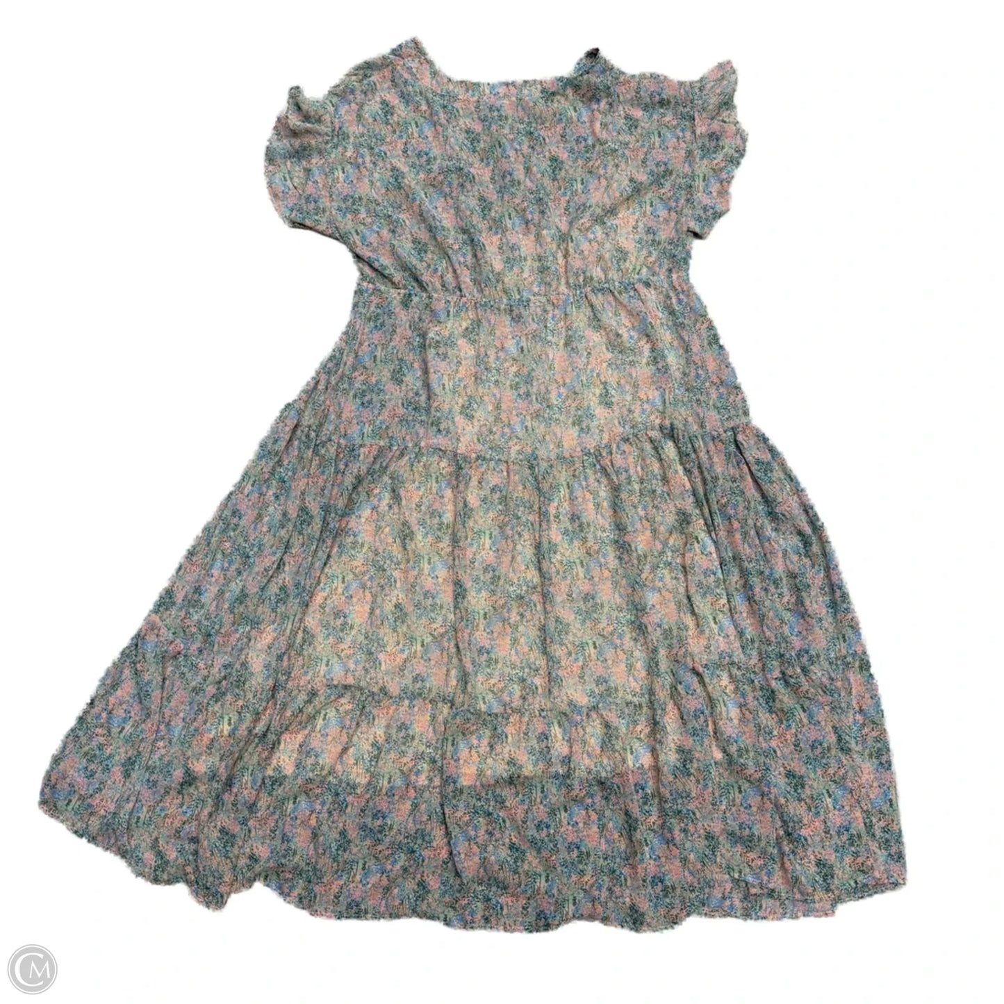 Dress Casual Maxi By Ava & Viv In Green & Orange, Size: 2x