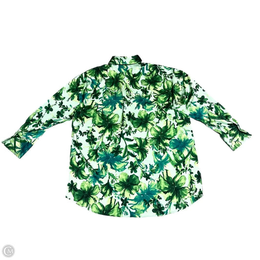 Top Long Sleeve By Zara In Green, Size: S
