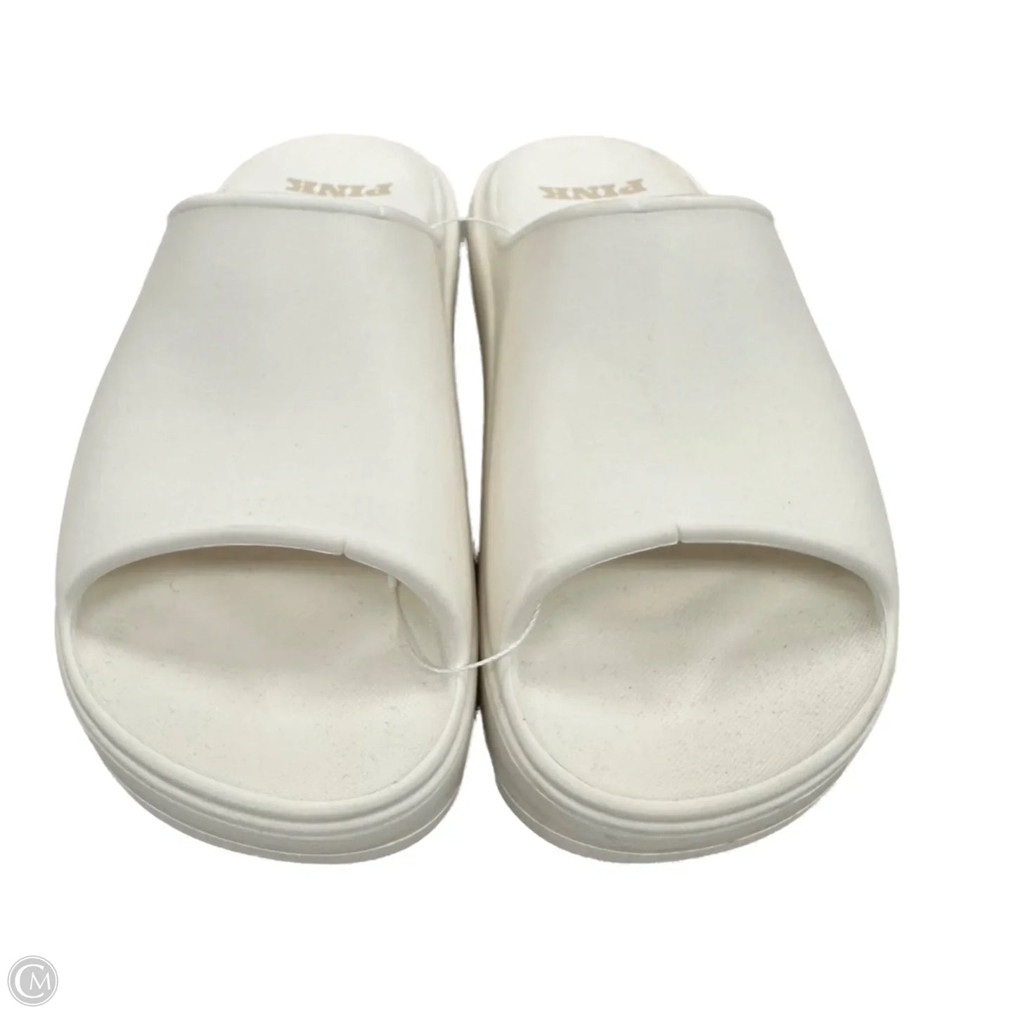 Sandals Flats By Pink In White, Size: 9