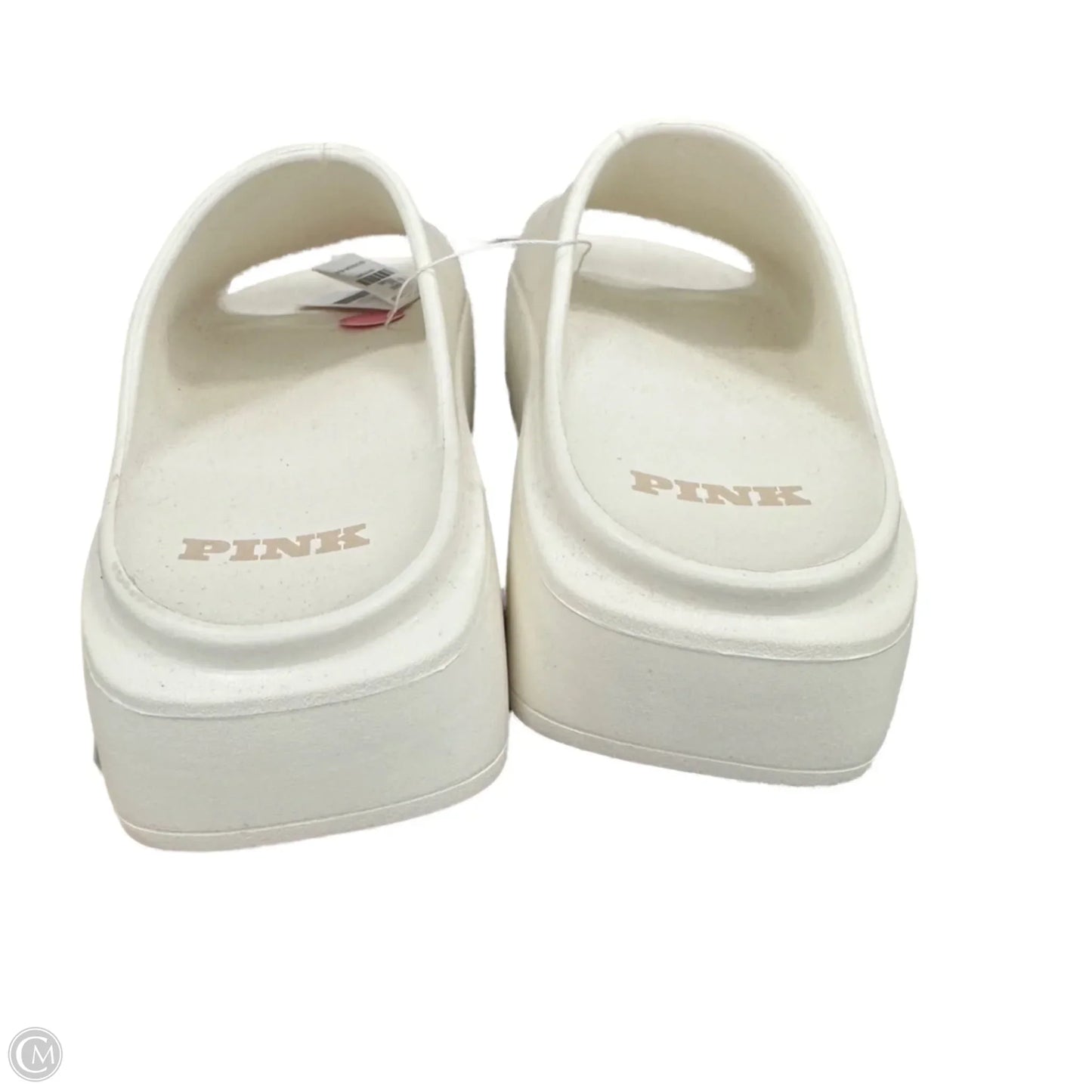 Sandals Flats By Pink In White, Size: 9