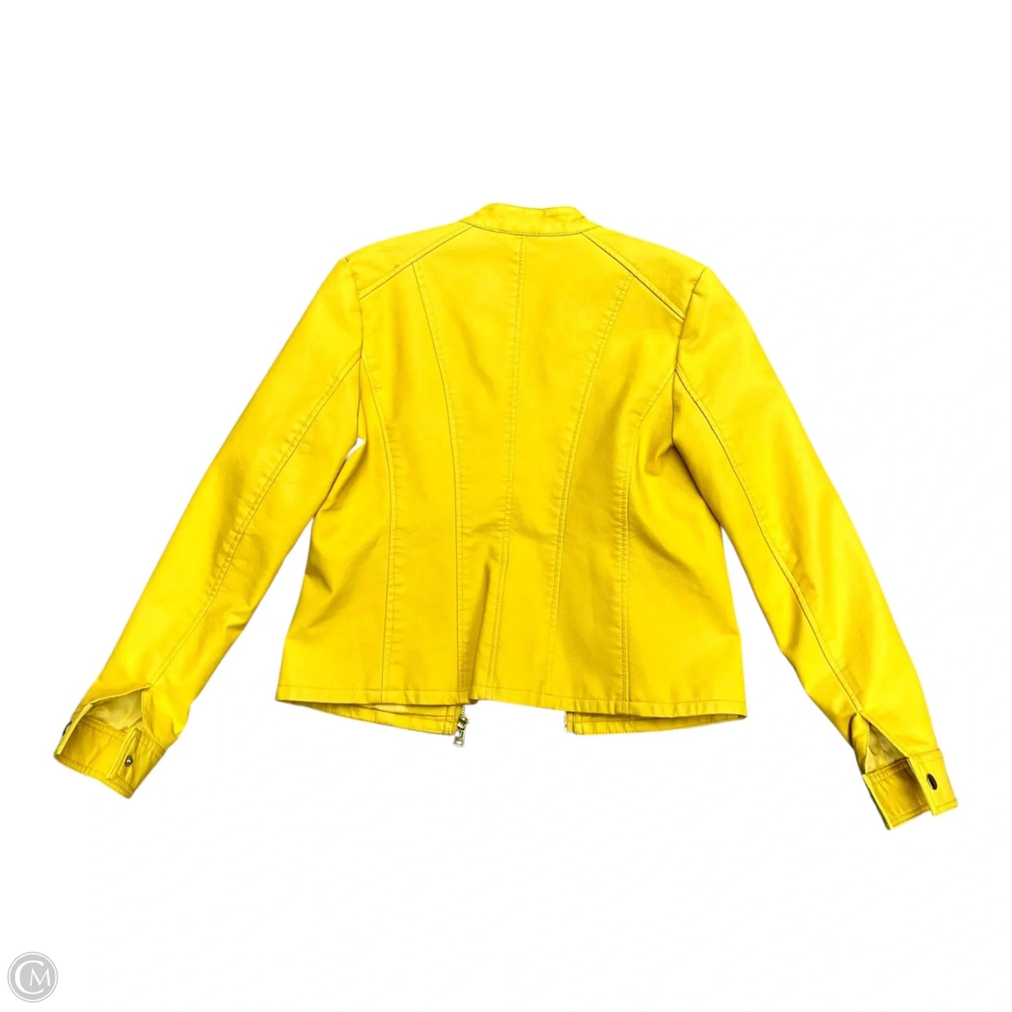 Jacket Moto By Baccini In Yellow, Size: S