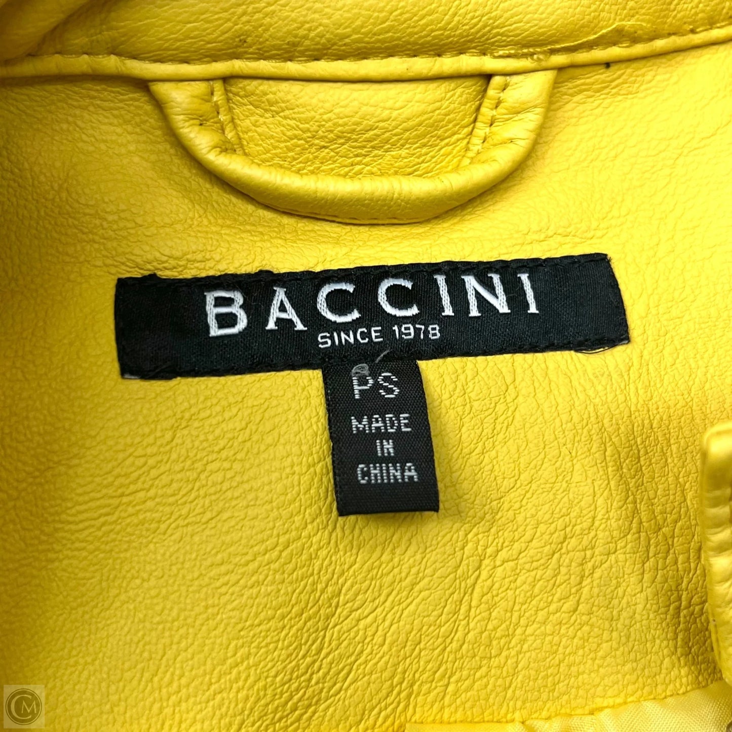 Jacket Moto By Baccini In Yellow, Size: S