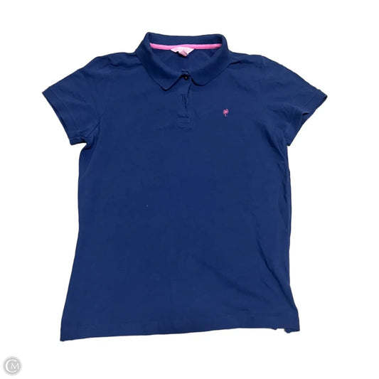 Top Short Sleeve Designer By Lilly Pulitzer In Navy, Size: Xl