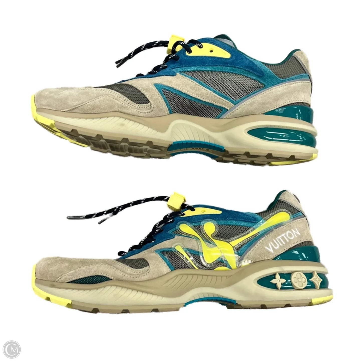 Shoes Luxury Designer By Louis Vuitton In Blue & Grey, Size: 10