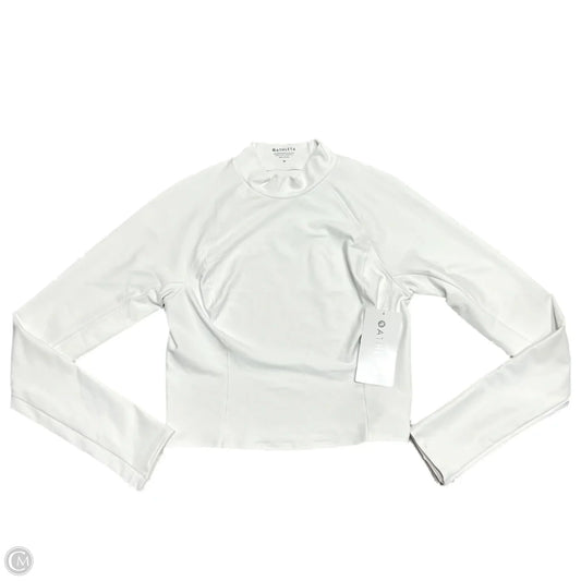 Athletic Top Long Sleeve Collar By Athleta In White, Size: M