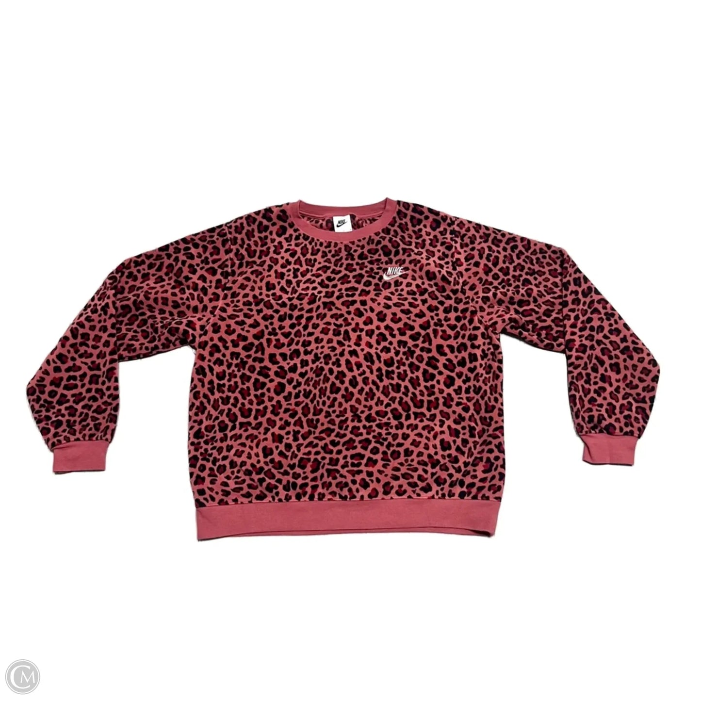 Sweatshirt Crewneck By Nike In Leopard Print, Size: M