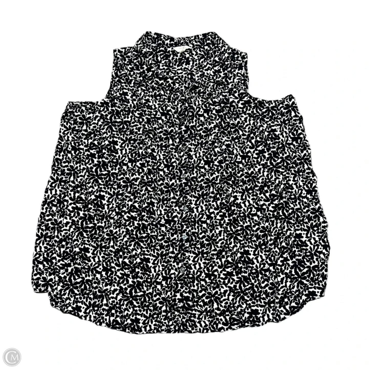 Top Sleeveless By Terra & Sky In Black & White, Size: 1x
