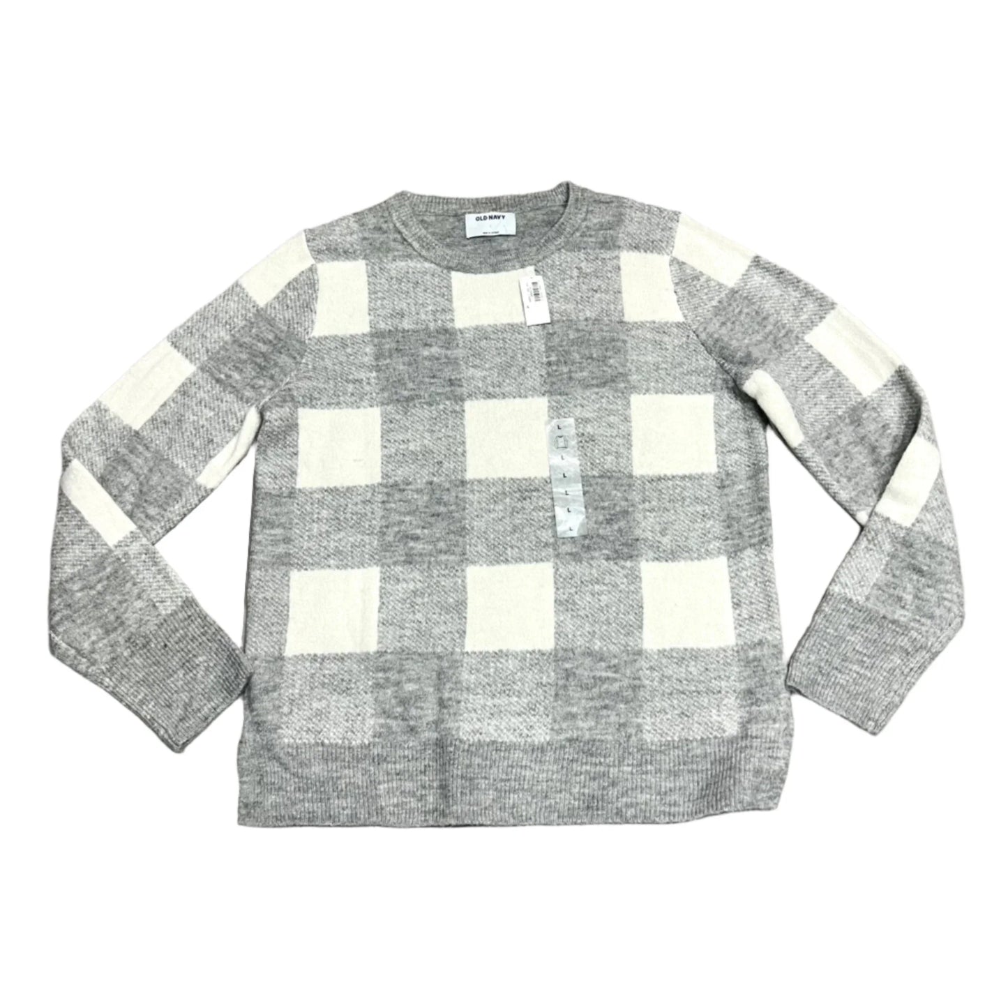 Sweater By Old Navy In Grey & White, Size: L