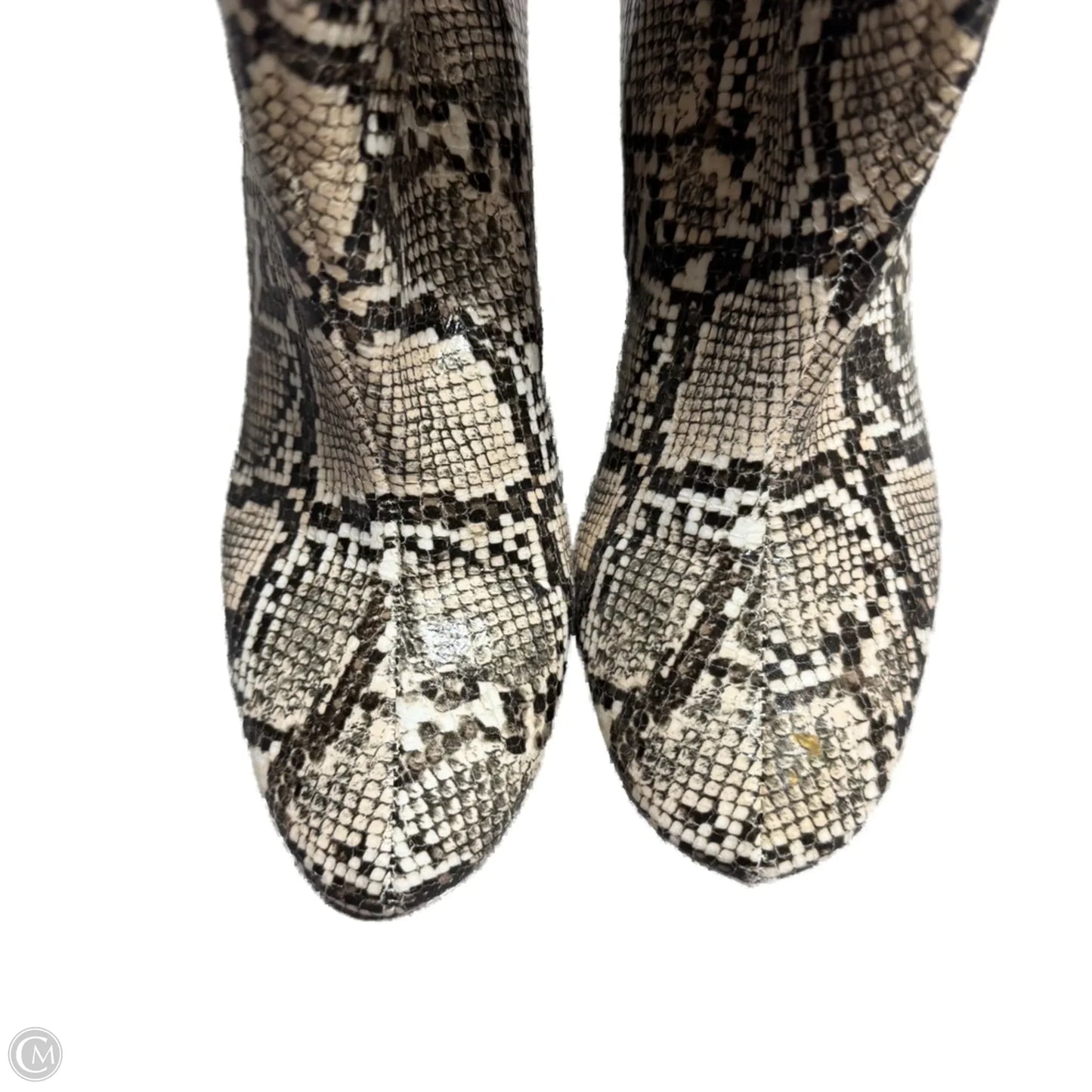 Boots Knee Heels By Zara In Snakeskin Print, Size: 8.5