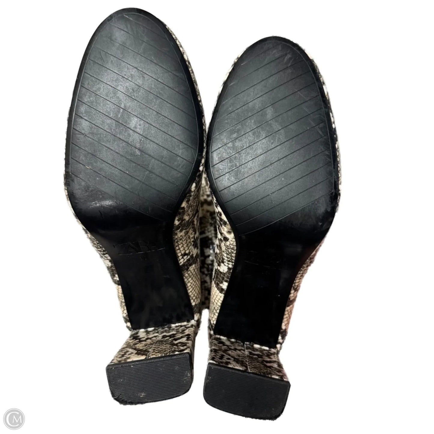 Boots Knee Heels By Zara In Snakeskin Print, Size: 8.5
