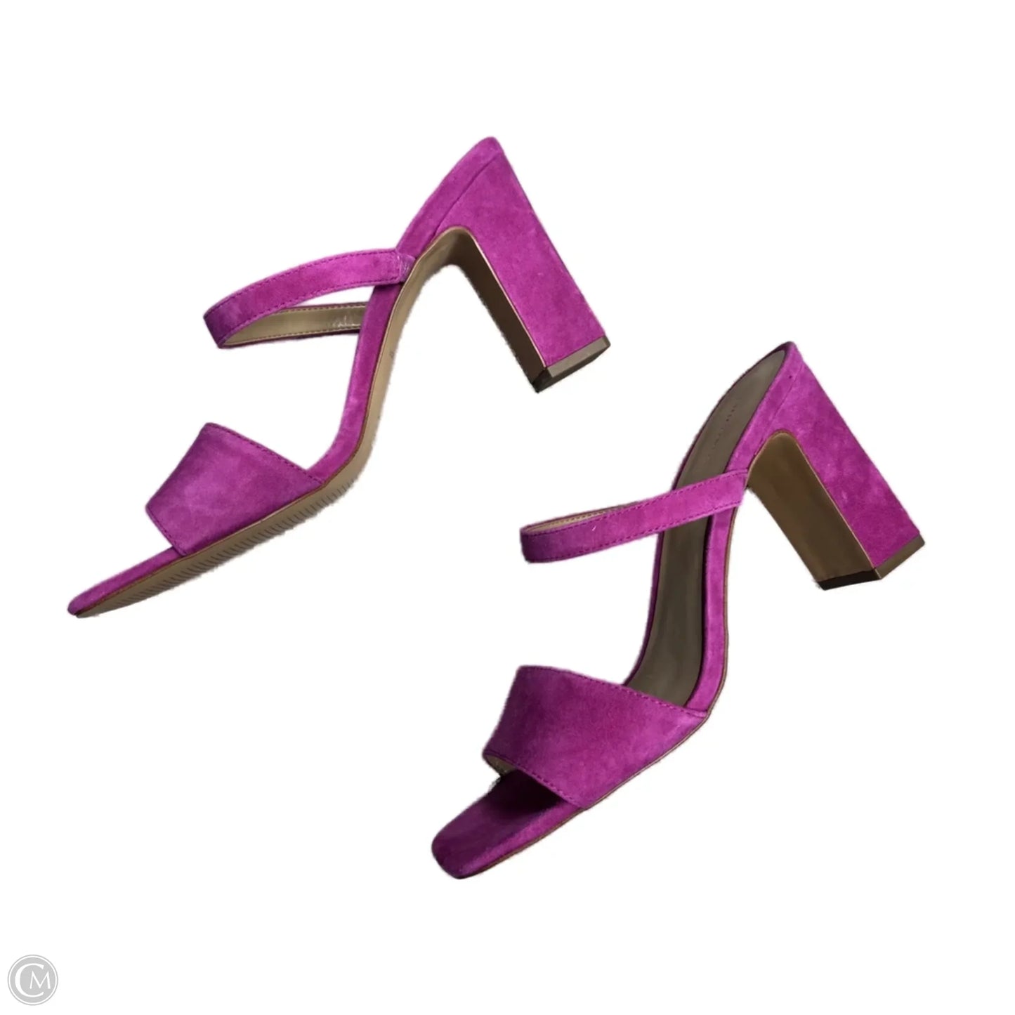 Sandals Heels Block By Ann Taylor In Purple, Size: 9