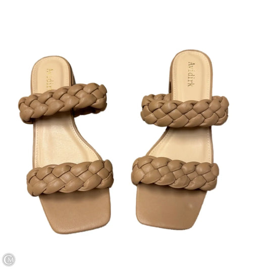 Sandals Heels Block By Avidirk In Tan, Size: 9