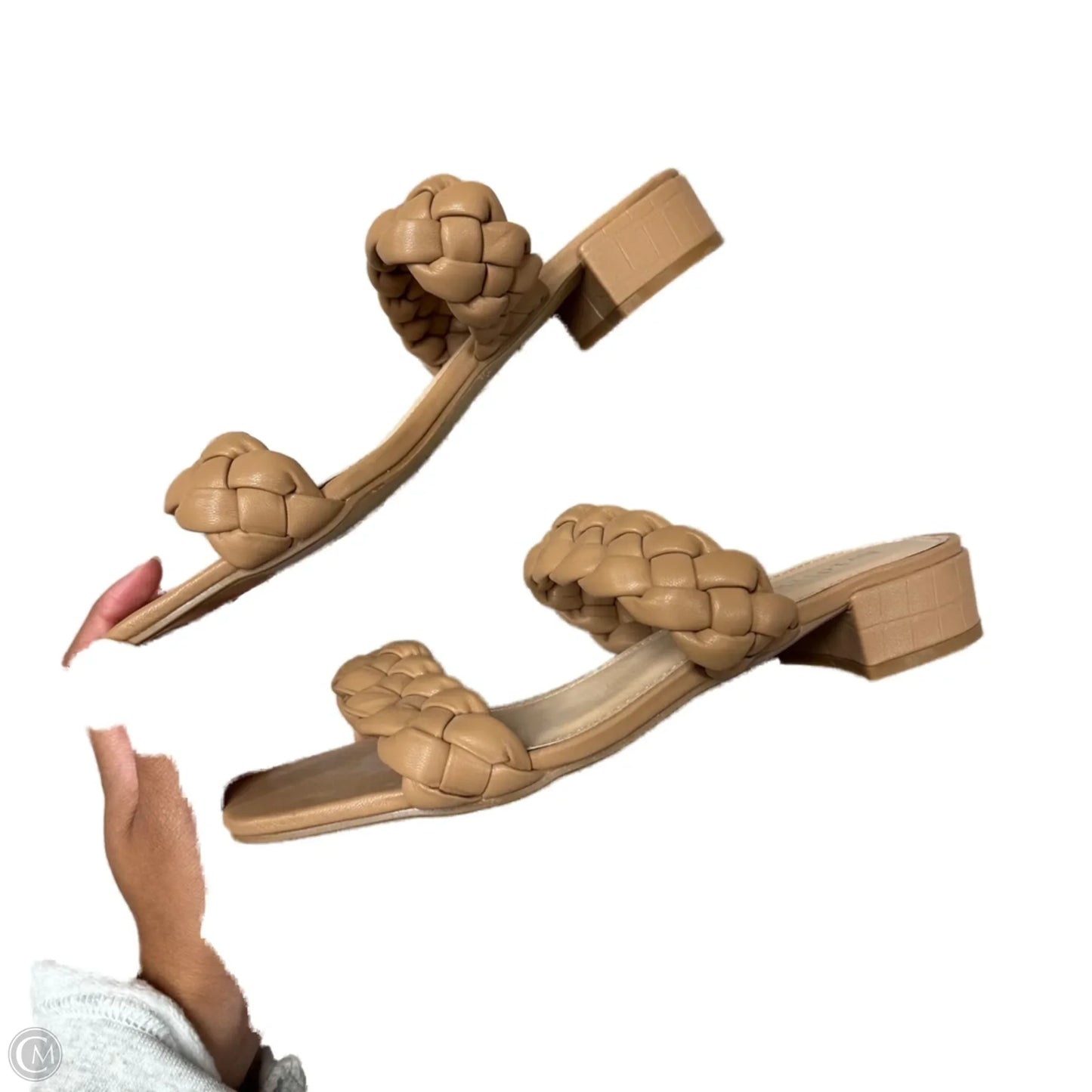 Sandals Heels Block By Avidirk In Tan, Size: 9