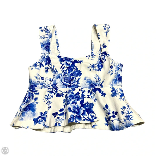 Top Sleeveless By Maeve In Blue & White, Size: S