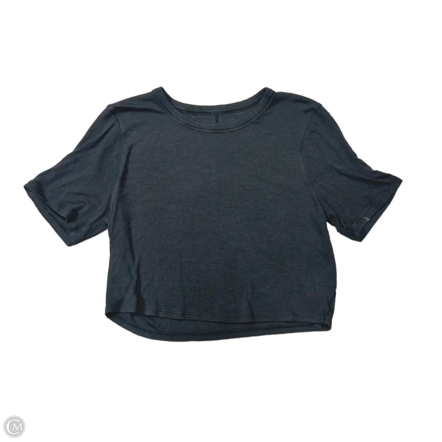 Athletic Top Short Sleeve By Lululemon In Black, Size: L