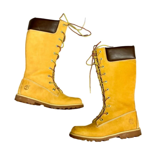 Boots Knee Heels By Timberland In Tan, Size: 5