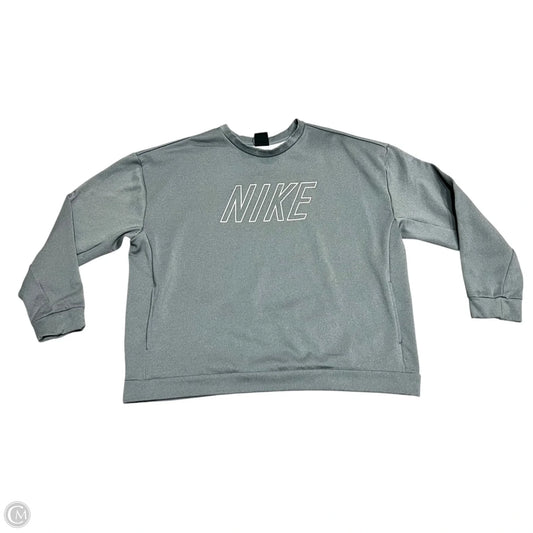 Sweatshirt Crewneck By Nike In Grey & White, Size: L