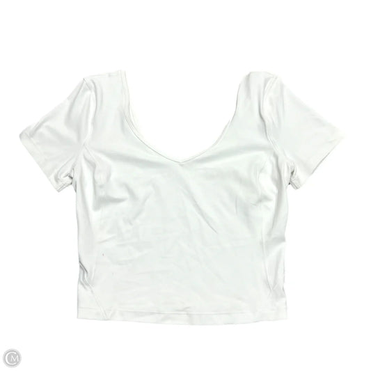 Athletic Top Short Sleeve By Lululemon In White, Size: S