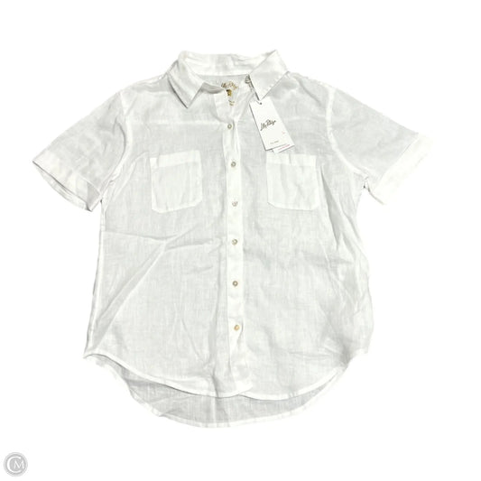 Top Short Sleeve Designer By Lilly Pulitzer In Cream, Size: S