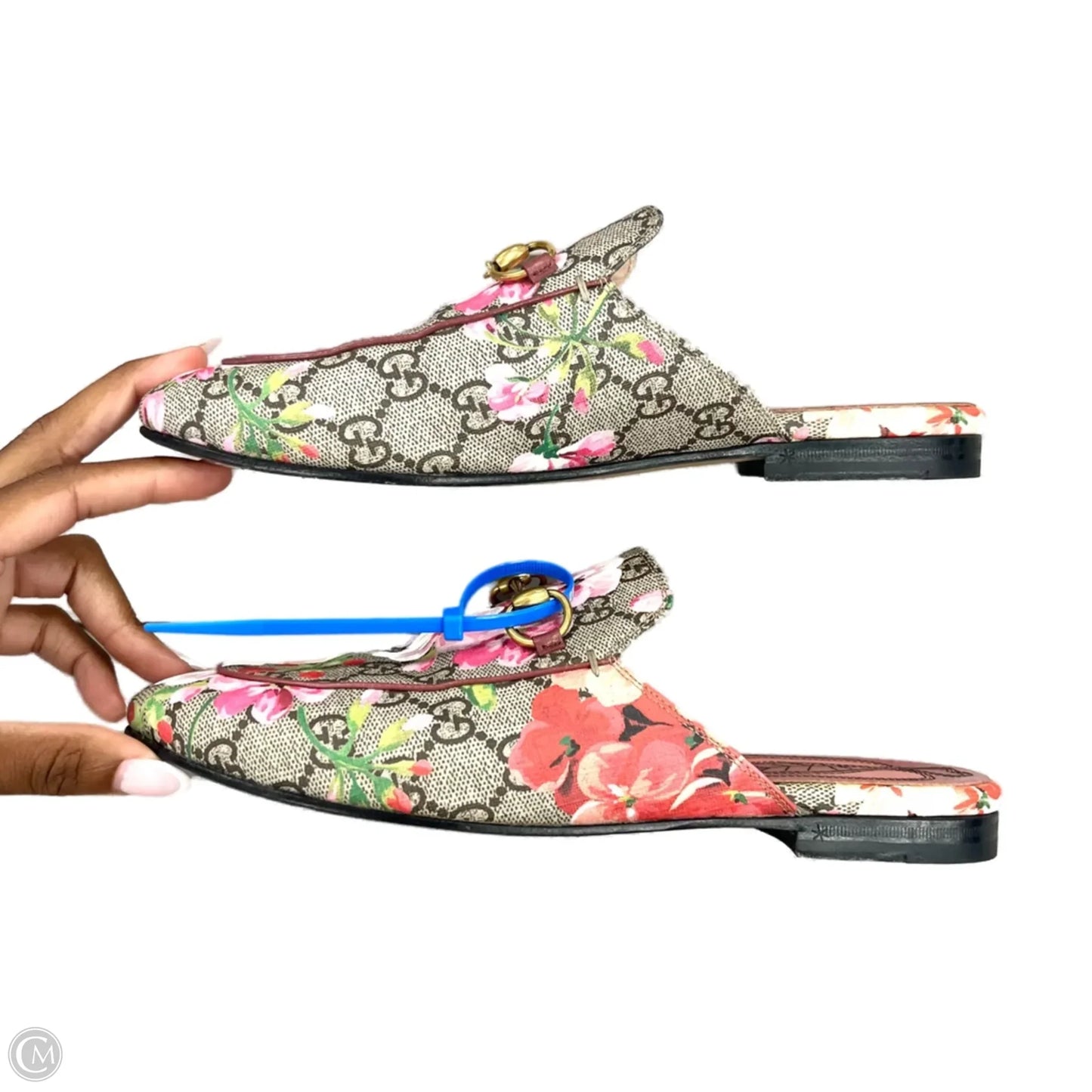 Shoes Luxury Designer By Gucci In Floral Print, Size: 7