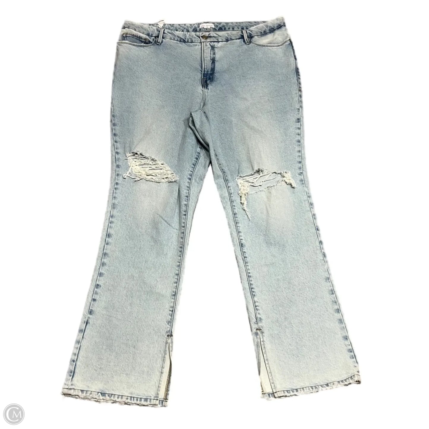 Jeans Wide Leg By Good American In Blue Denim, Size: 16