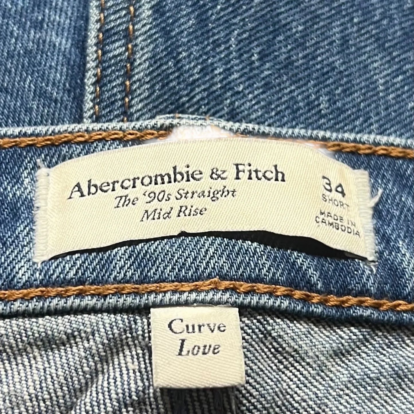 Jeans Straight By Abercrombie And Fitch In Blue Denim, Size: 18