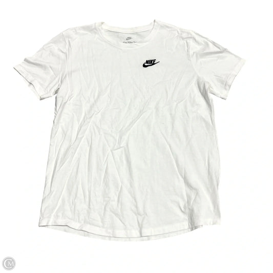 Athletic Top Short Sleeve By Nike In White, Size: S