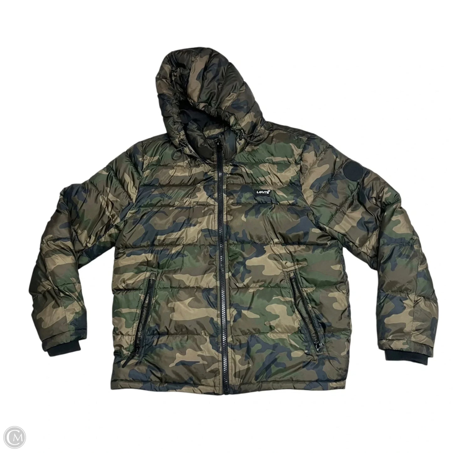 Coat Puffer & Quilted By Levis In Camouflage Print, Size: Xl