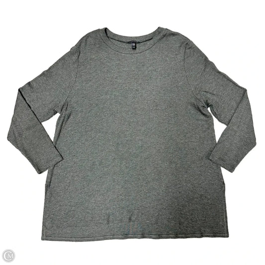 Top Long Sleeve Basic By Eileen Fisher In Grey, Size: Xl