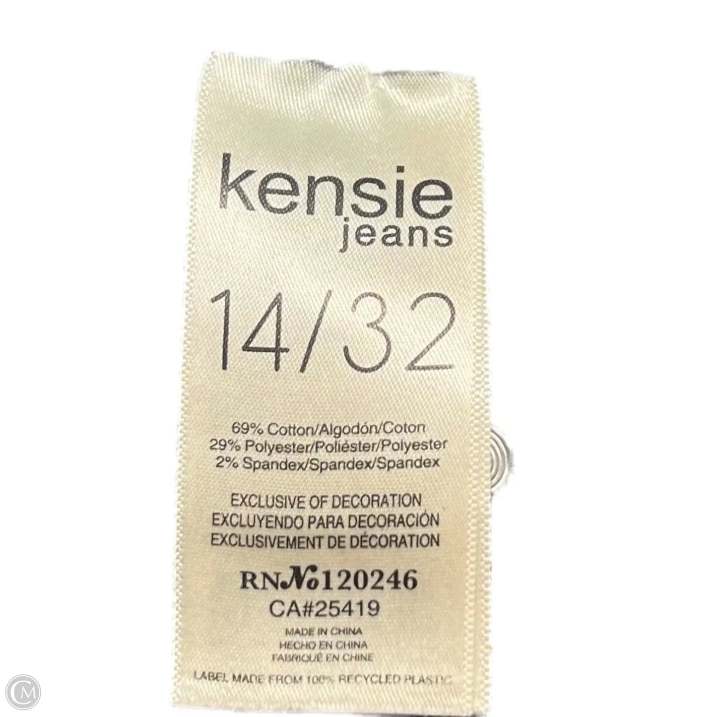 Jeans Boot Cut By Kensie In Blue Denim, Size: 14