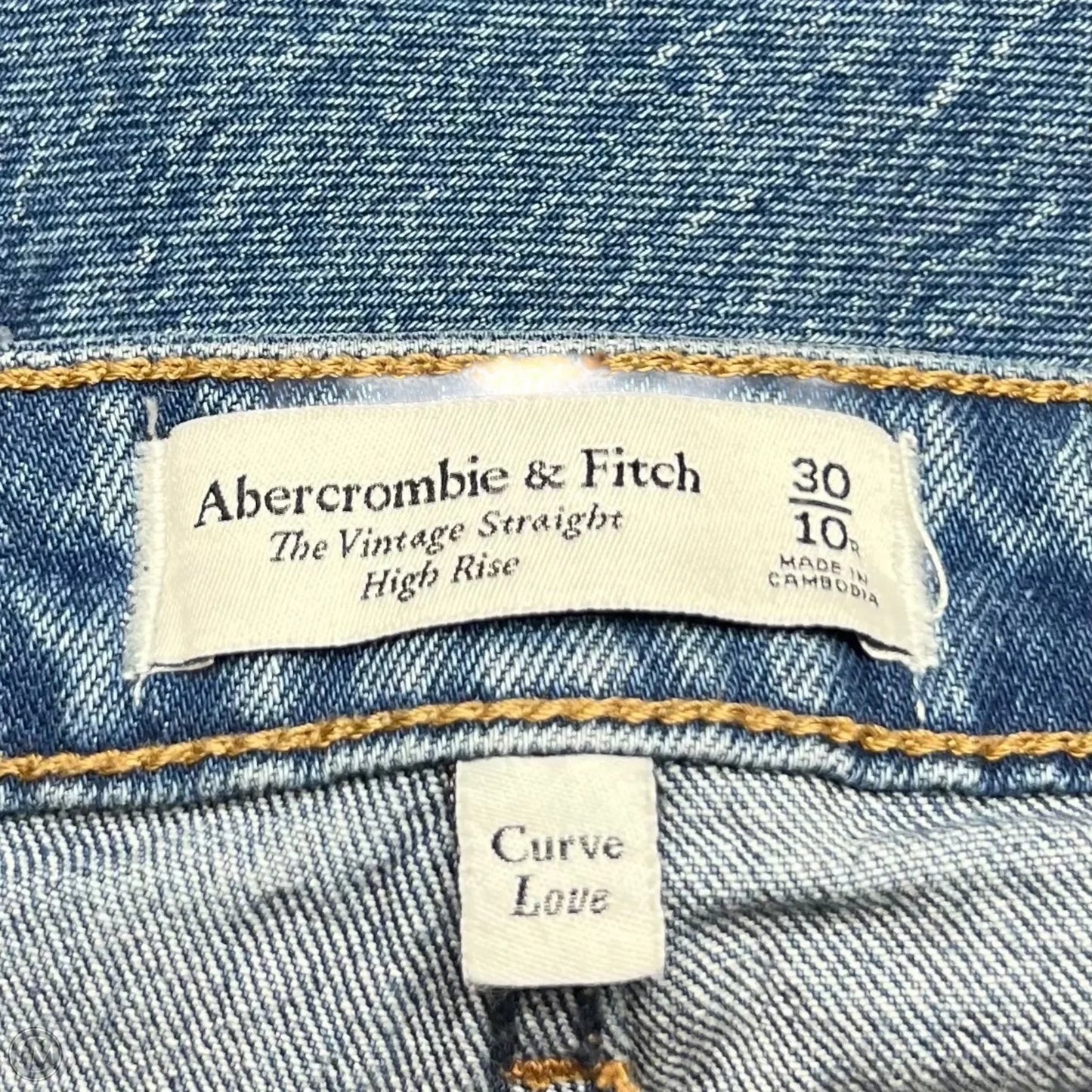 Jeans Straight By Abercrombie And Fitch In Blue Denim, Size: 10