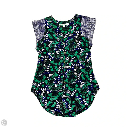 Top Sleeveless By Veronica Beard In Blue & Green, Size: S