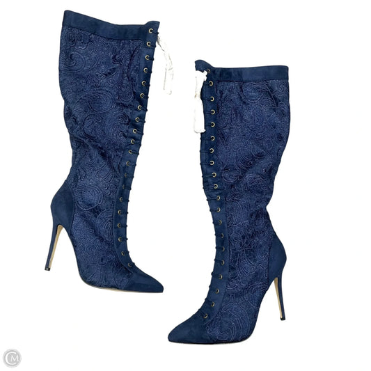 Boots Over-the-knee Heels By Shoedazzle In Blue, Size: 11