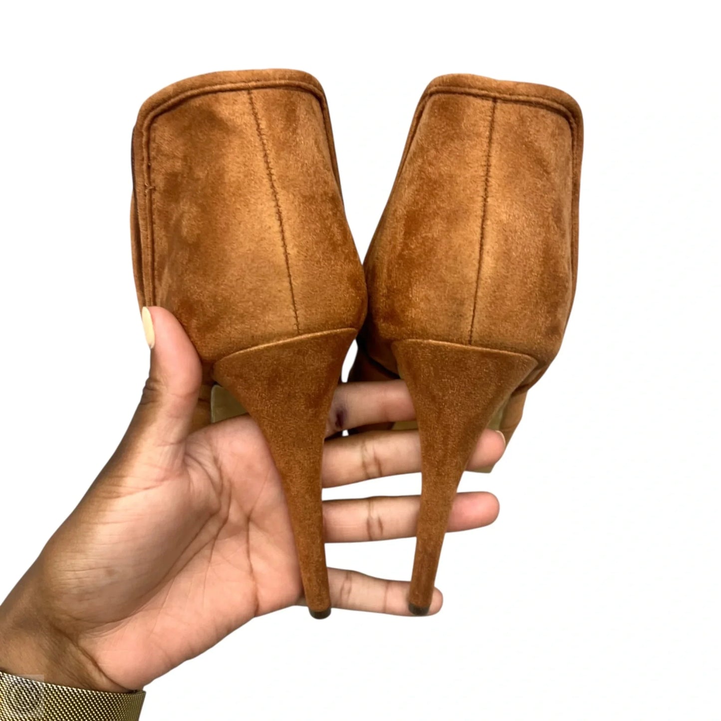 Boots Ankle Heels By Michael Antonio In Tan, Size: 11