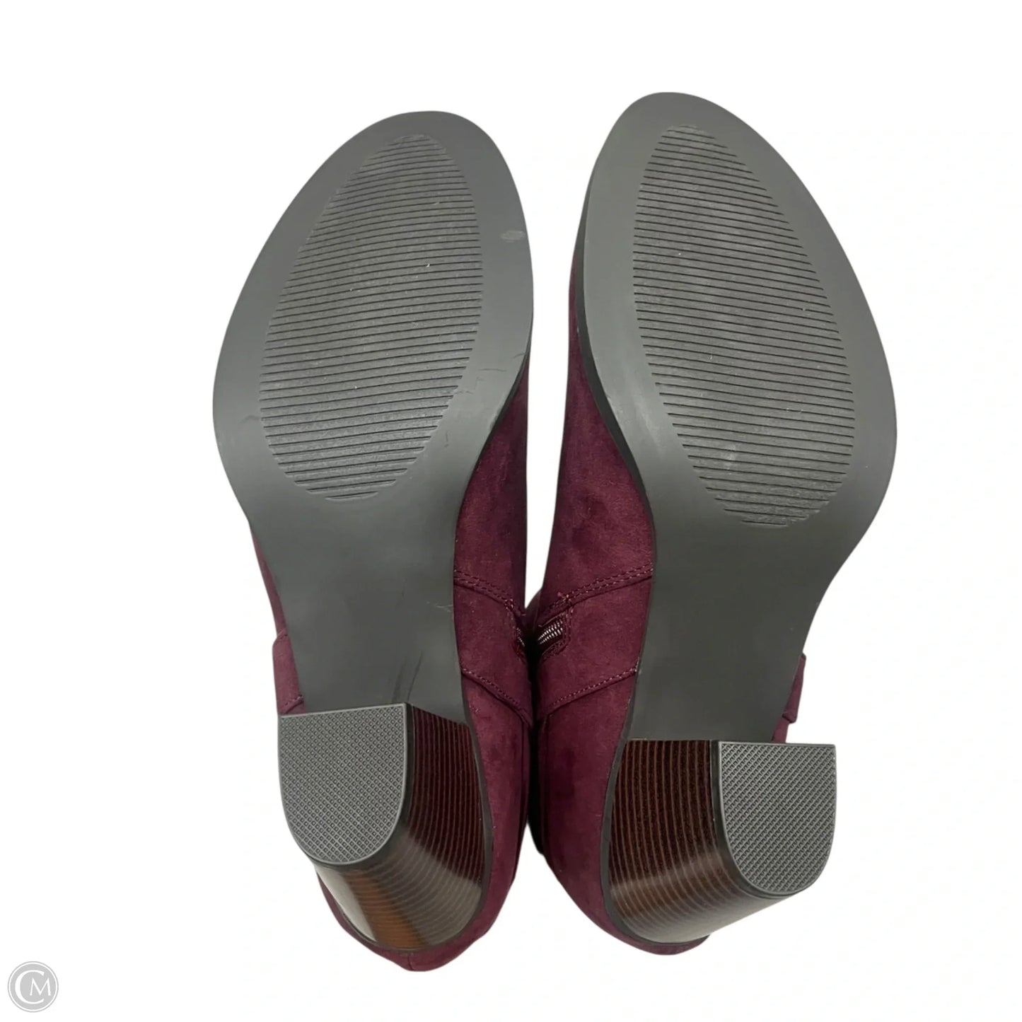 Boots Ankle Heels By Shoedazzle In Maroon, Size: 11