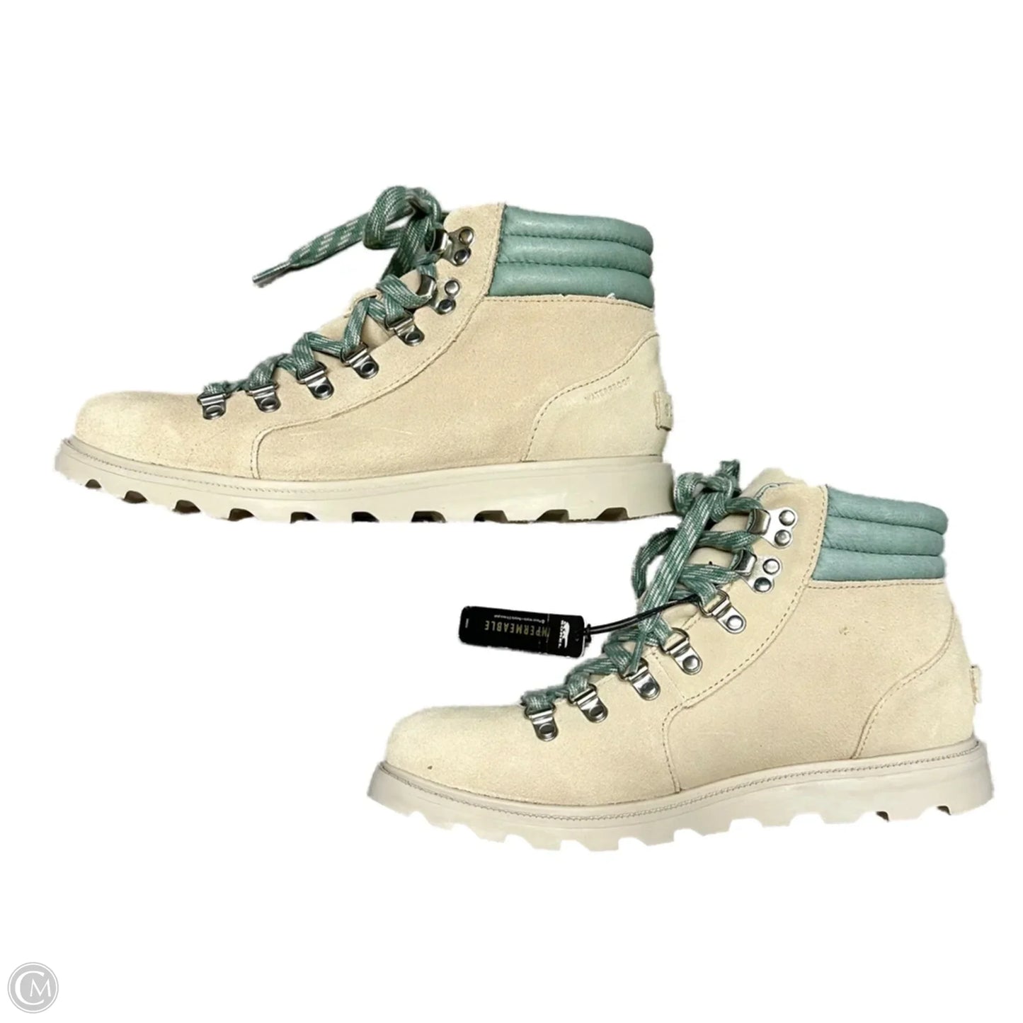 Boots Hiking By Sorel In Cream & Green, Size: 8.5