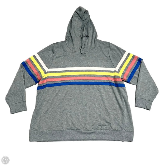 Sweatshirt Hoodie By Torrid In Grey & Pink, Size: 3x