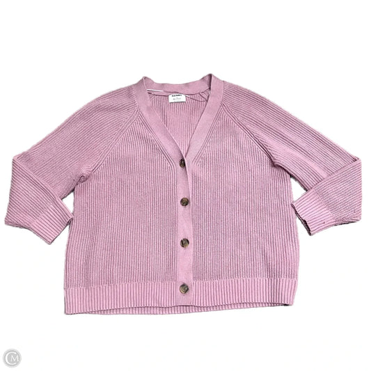 Sweater Cardigan By Old Navy In Purple, Size: 3x