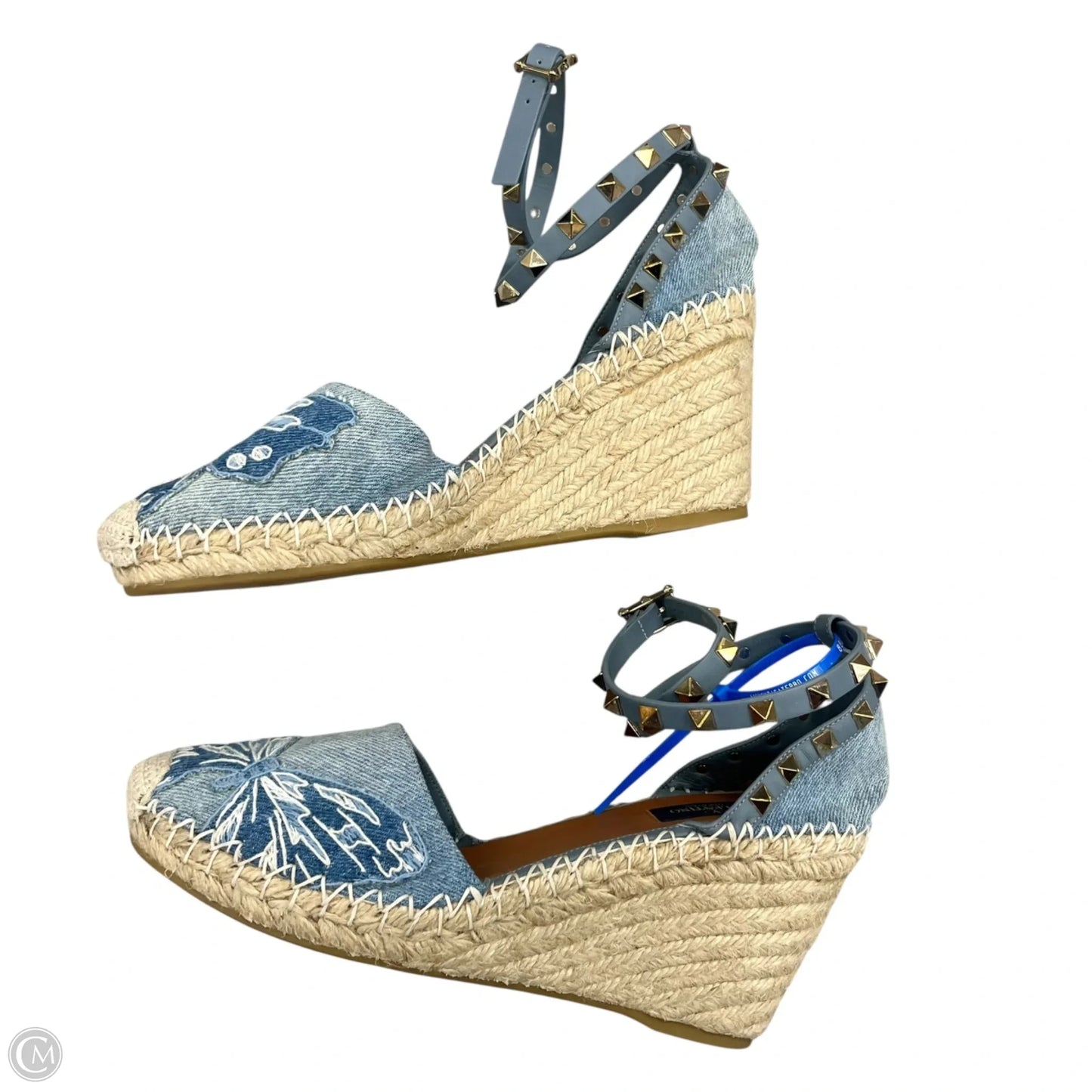 Shoes Luxury Designer By Valentino-garavani In Blue Denim, Size: 8.5