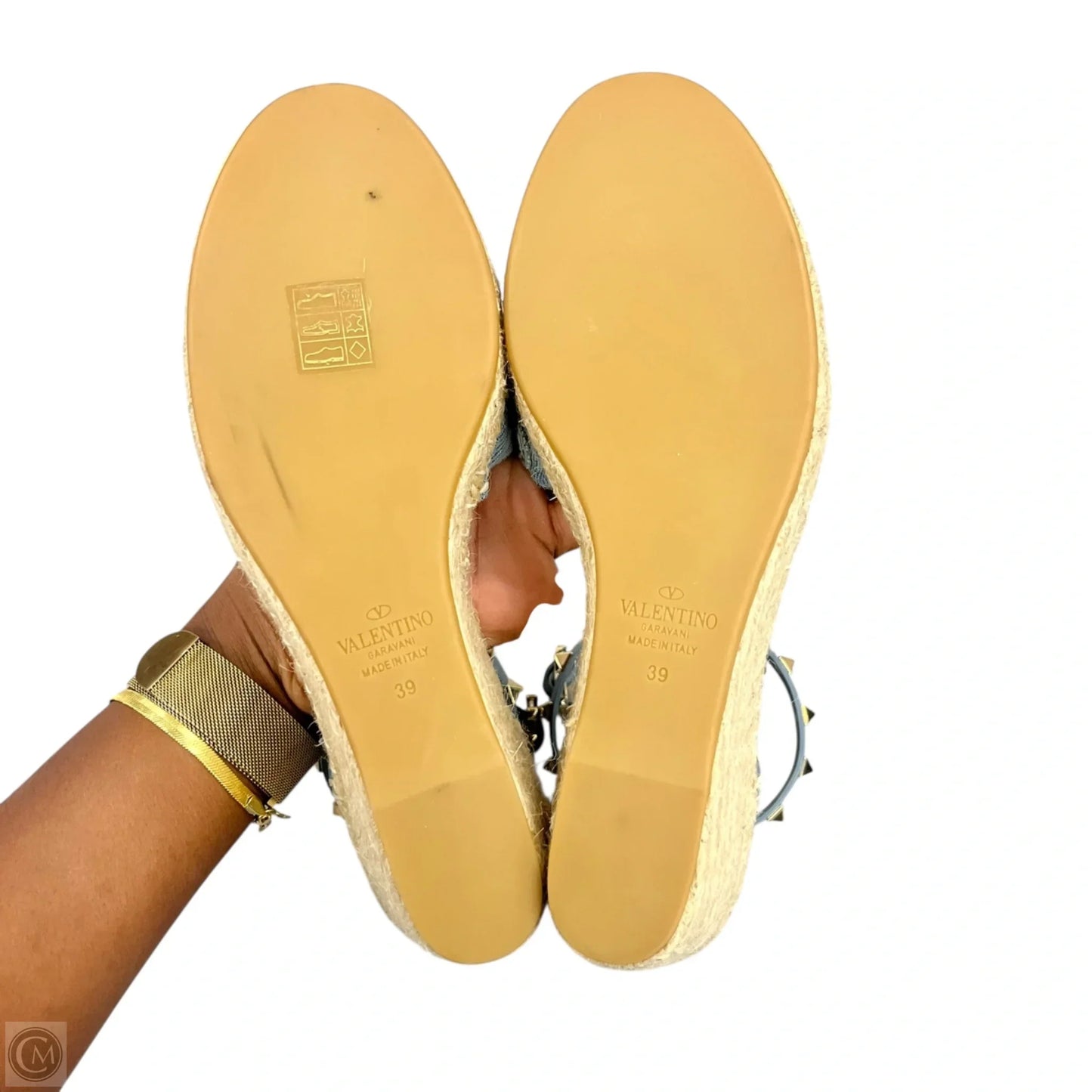 Shoes Luxury Designer By Valentino-garavani In Blue Denim, Size: 8.5