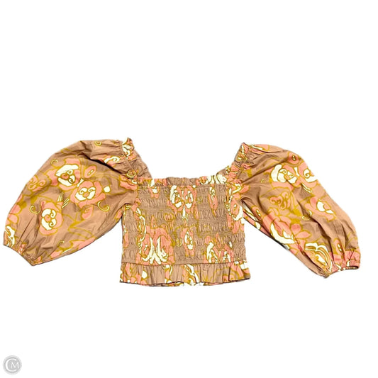 Top Long Sleeve By Cleobella In Orange & Tan, Size: Xs
