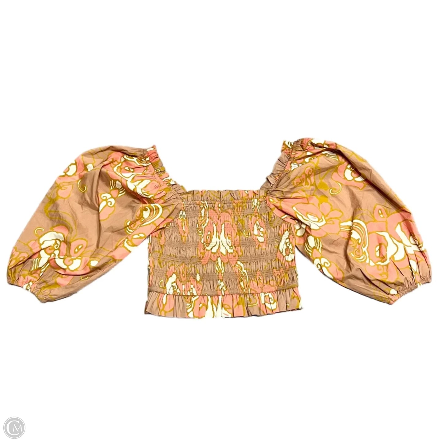 Top Long Sleeve By Cleobella In Orange & Tan, Size: Xs