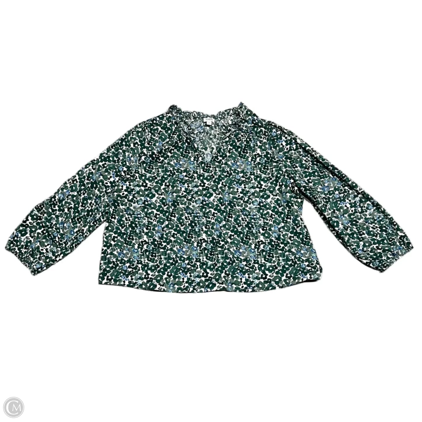 Top Long Sleeve By J. Crew In Blue & Green, Size: 3x